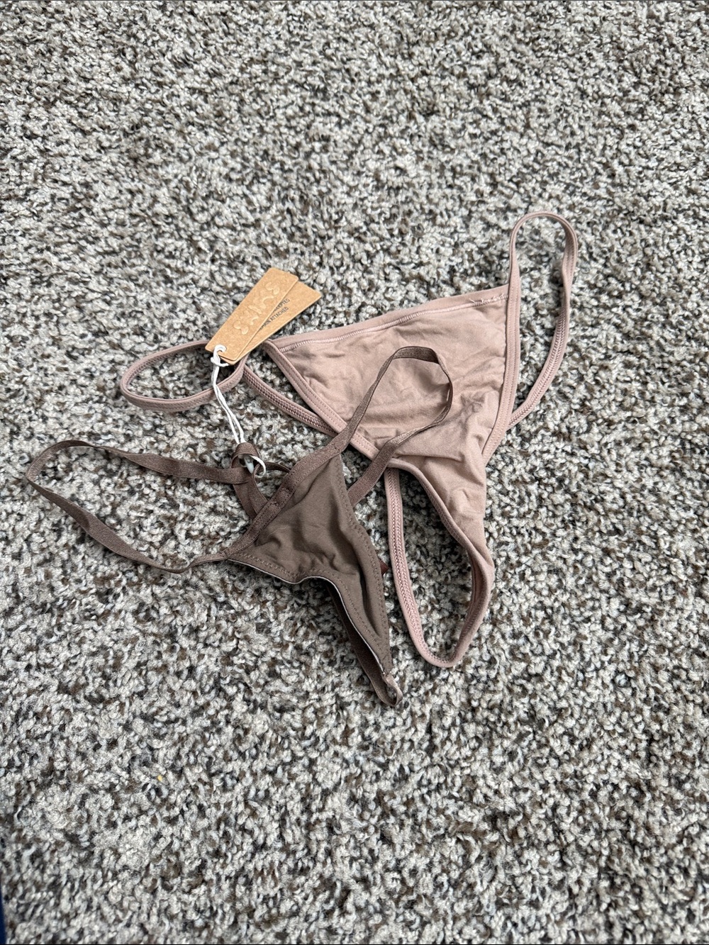 SKIMS Two pairs Brown & Tan Thong Panty